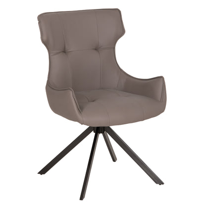 KIRA PU DINING CHAIR WITH GREY METAL LEGS 56x60x85