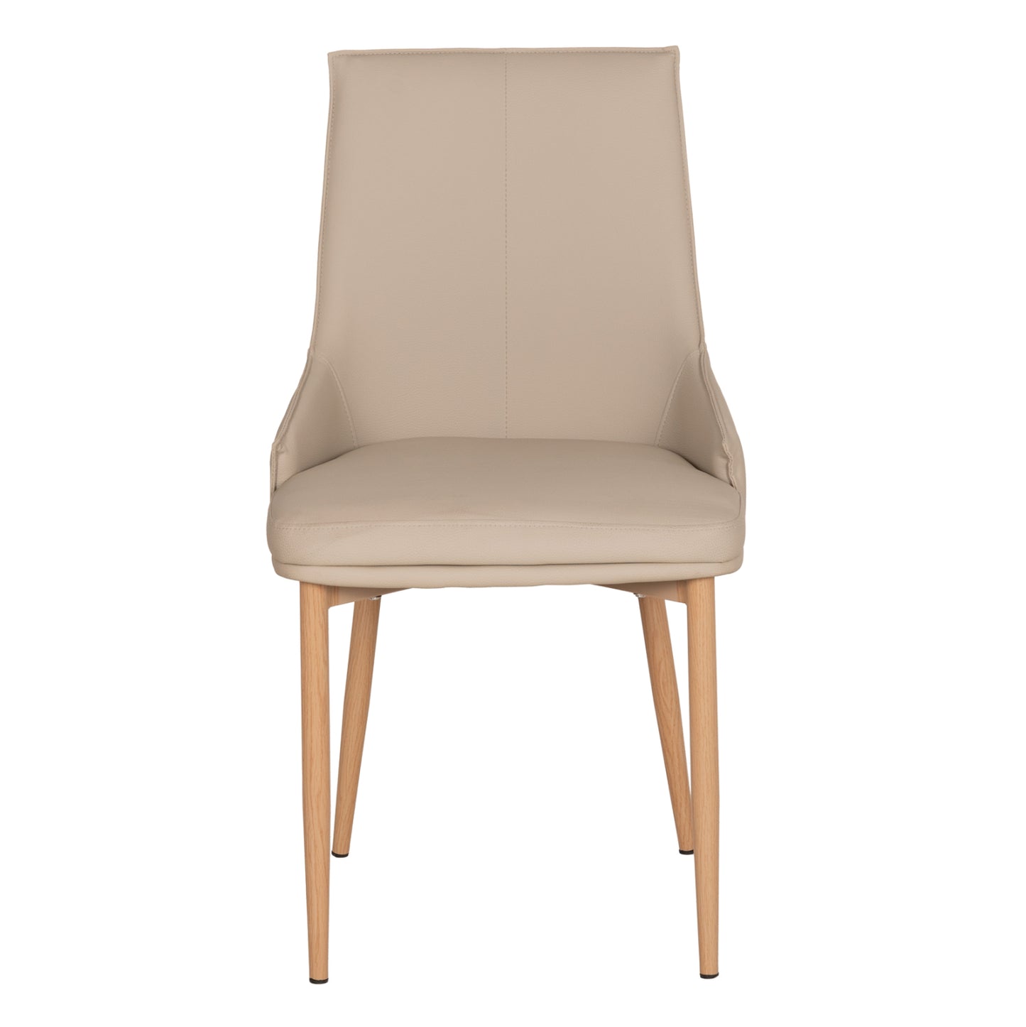 DINING CHAIR NORDIK PU IN CREAM METAL LEGS WOOD GRAIN 47x50x86