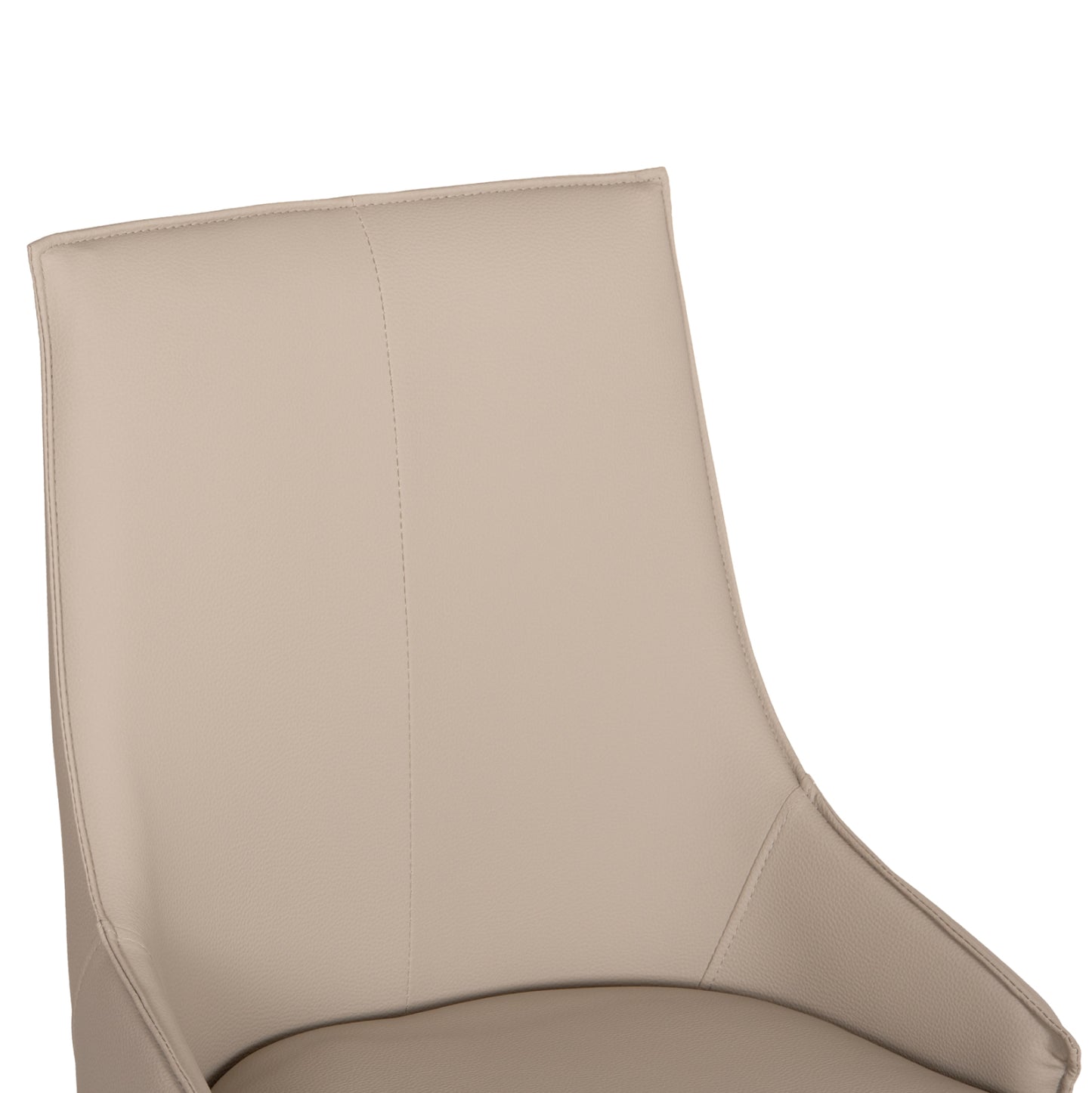 DINING CHAIR NORDIK PU IN CREAM METAL LEGS WOOD GRAIN 47x50x86