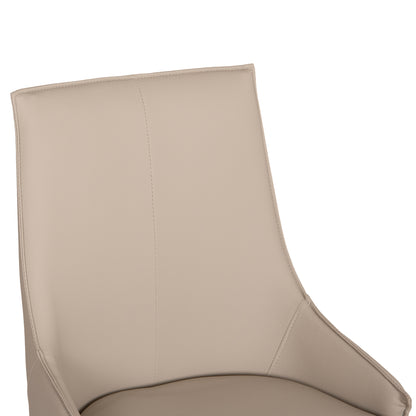 DINING CHAIR NORDIK PU IN CREAM METAL LEGS WOOD GRAIN 47x50x86