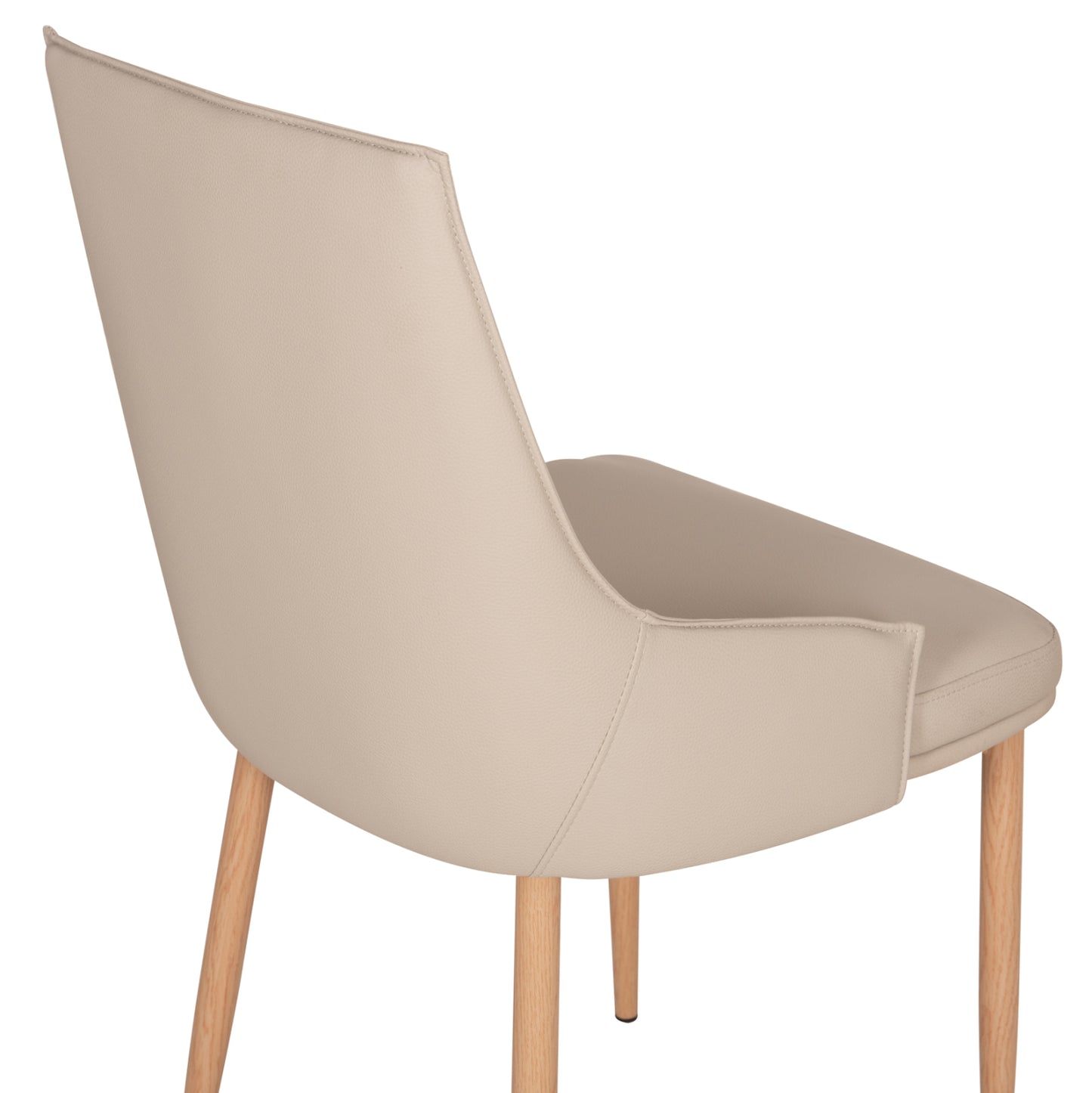 DINING CHAIR NORDIK PU IN CREAM METAL LEGS WOOD GRAIN 47x50x86