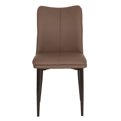 DINING CHAIR NAMIS PU IN BROWN W/ BLACK METAL LEGS 45x55x85