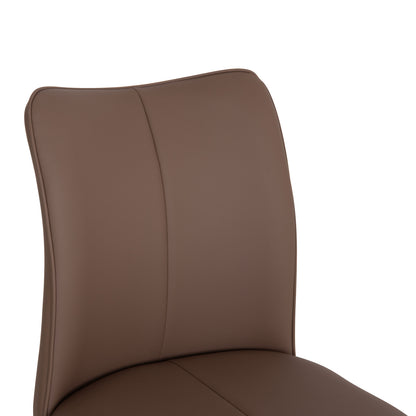 DINING CHAIR NAMIS PU IN BROWN W/ BLACK METAL LEGS 45x55x85