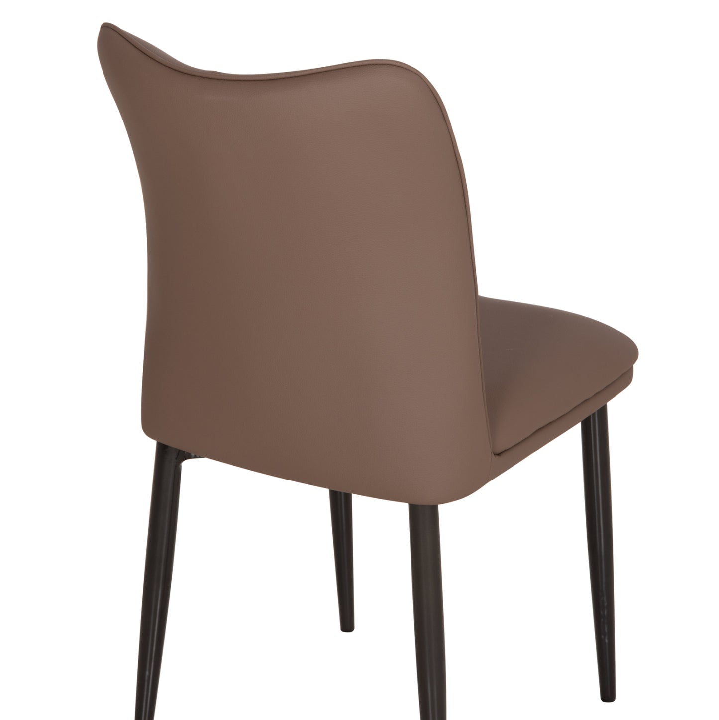 DINING CHAIR NAMIS PU IN BROWN W/ BLACK METAL LEGS 45x55x85