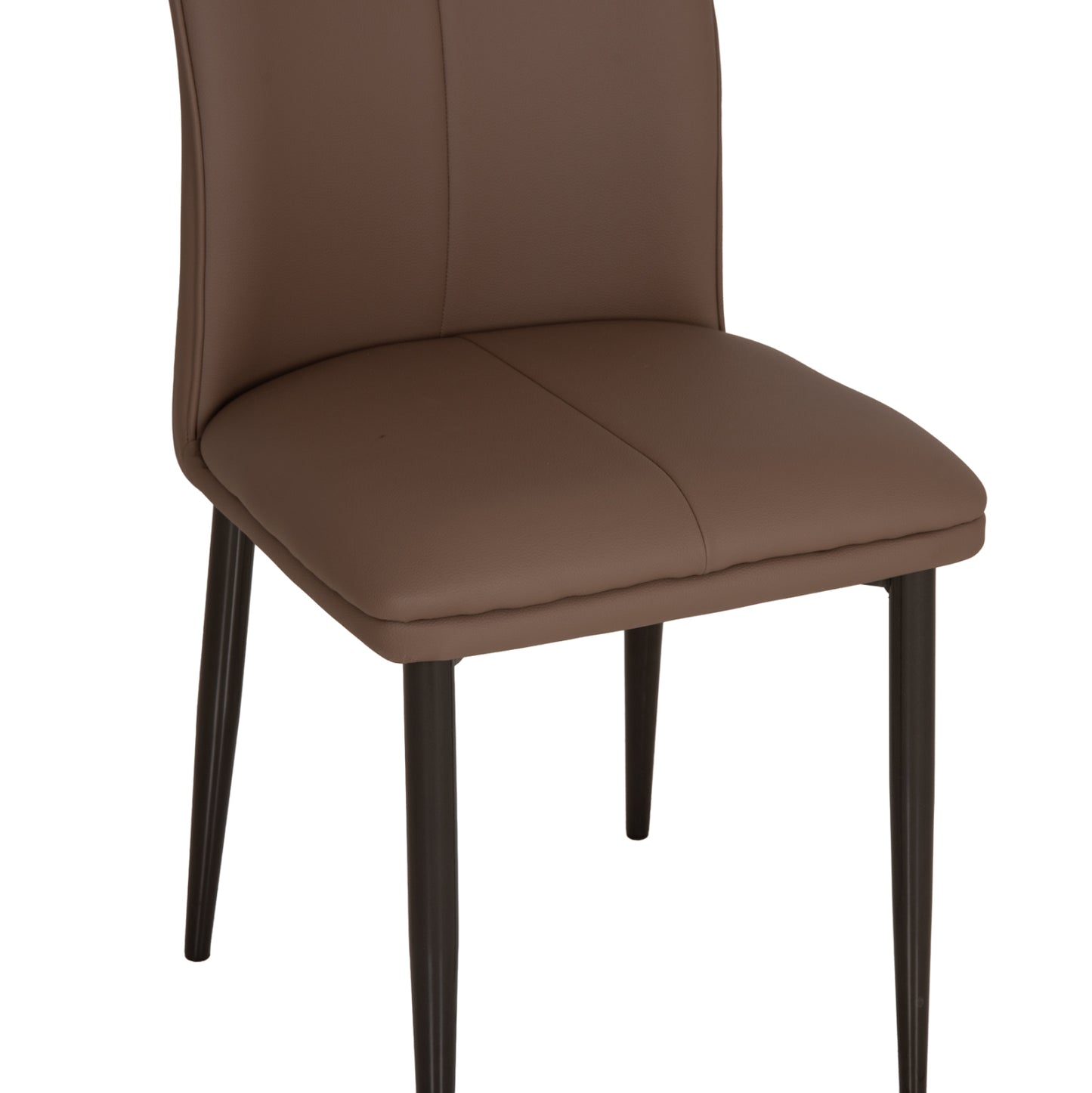 DINING CHAIR NAMIS PU IN BROWN W/ BLACK METAL LEGS 45x55x85