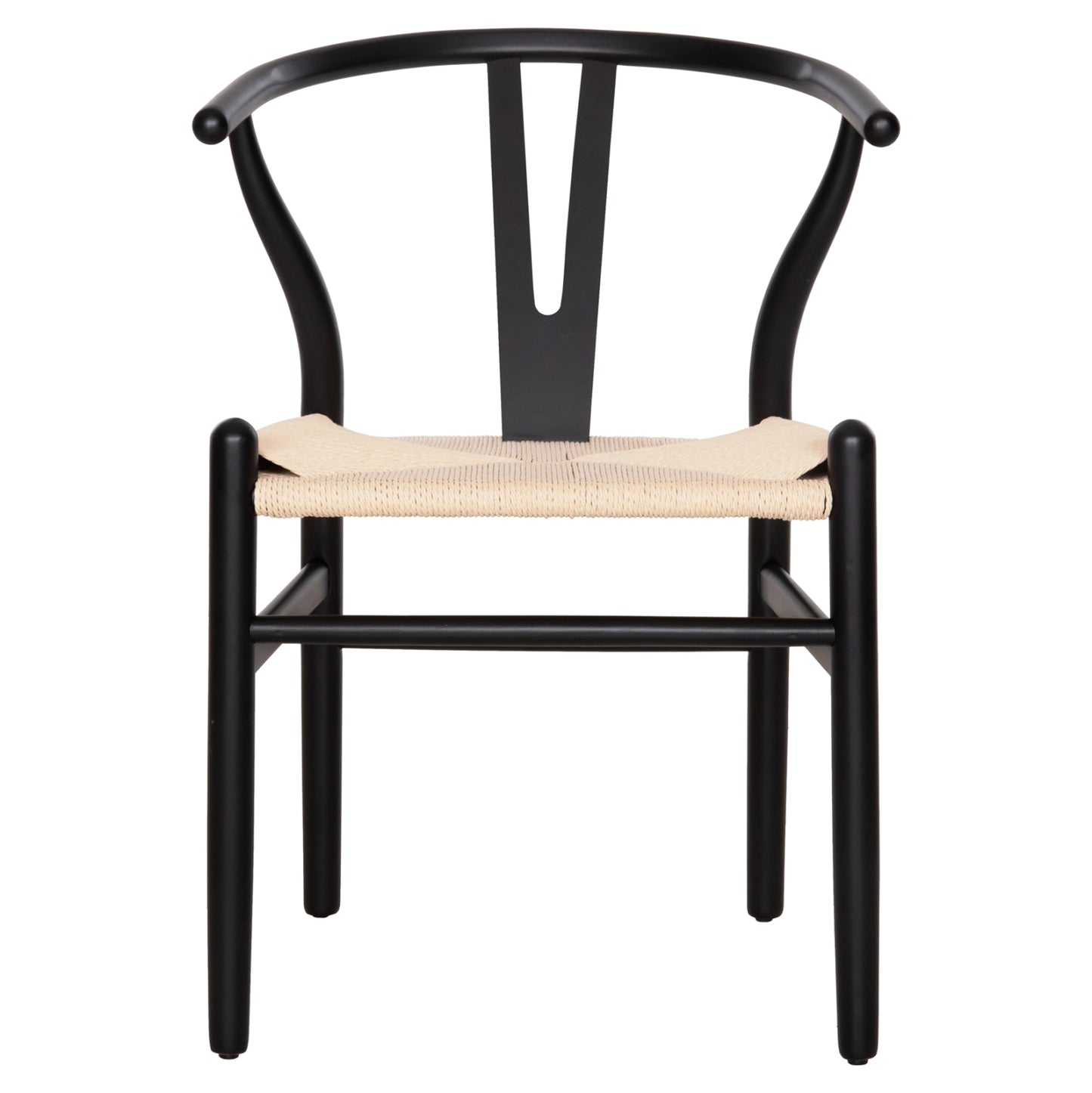 DINING CHAIR BRAVE BEECH WOOD BLACK ROPE BEIGE 54.5x53x75