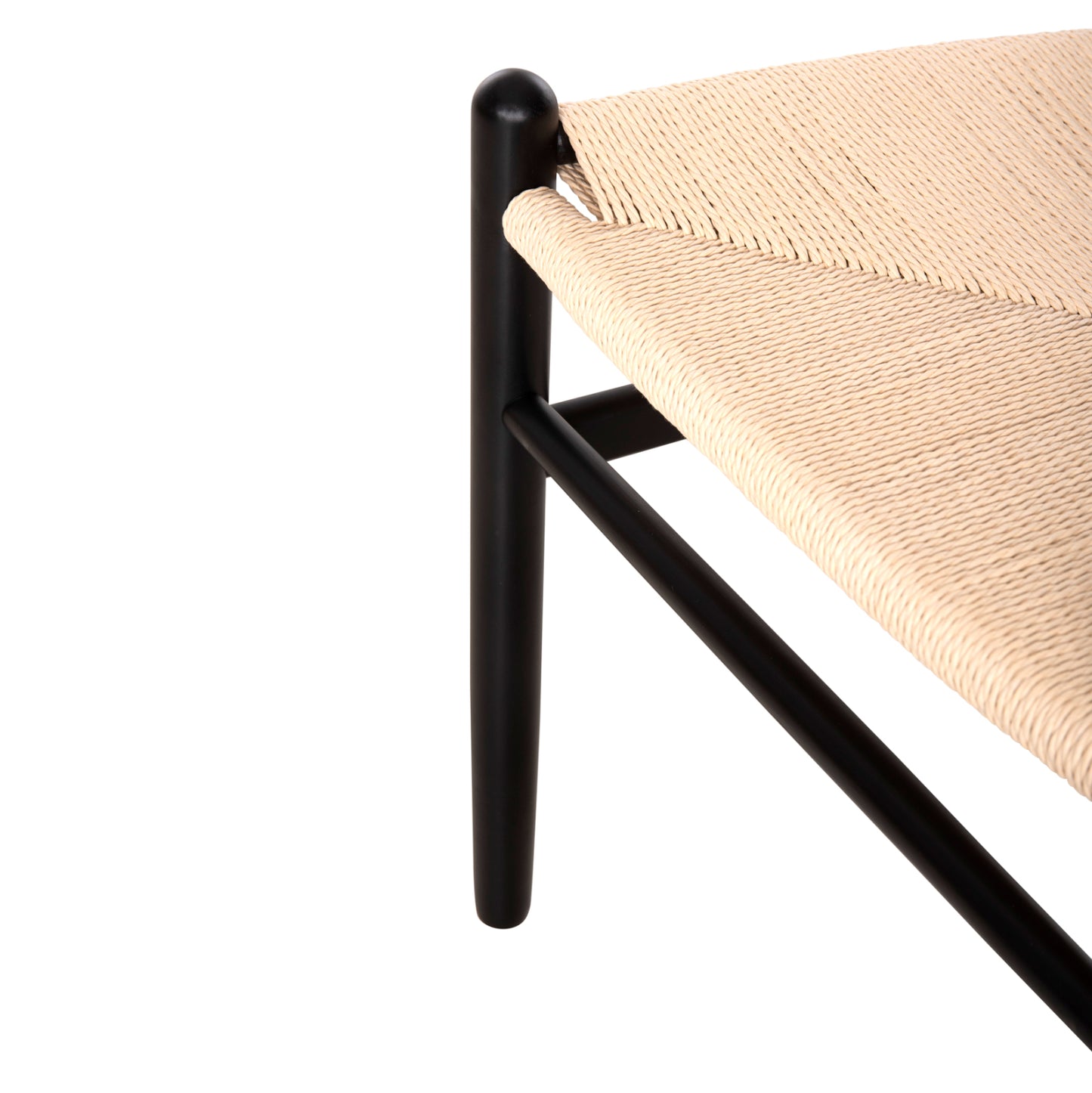DINING CHAIR BRAVE BEECH WOOD BLACK ROPE BEIGE 54.5x53x75