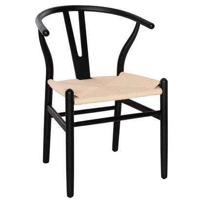 DINING CHAIR BRAVE BEECH WOOD BLACK ROPE BEIGE 54.5x53x75