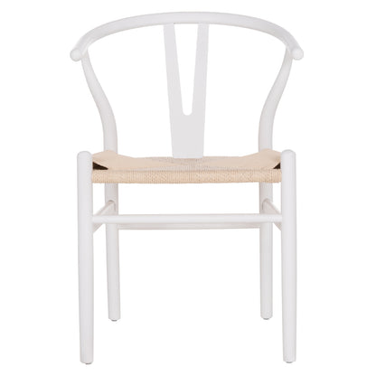 DINING CHAIR BRAVE WHITE BEECH WOOD BEIGE ROPE 54x53x75