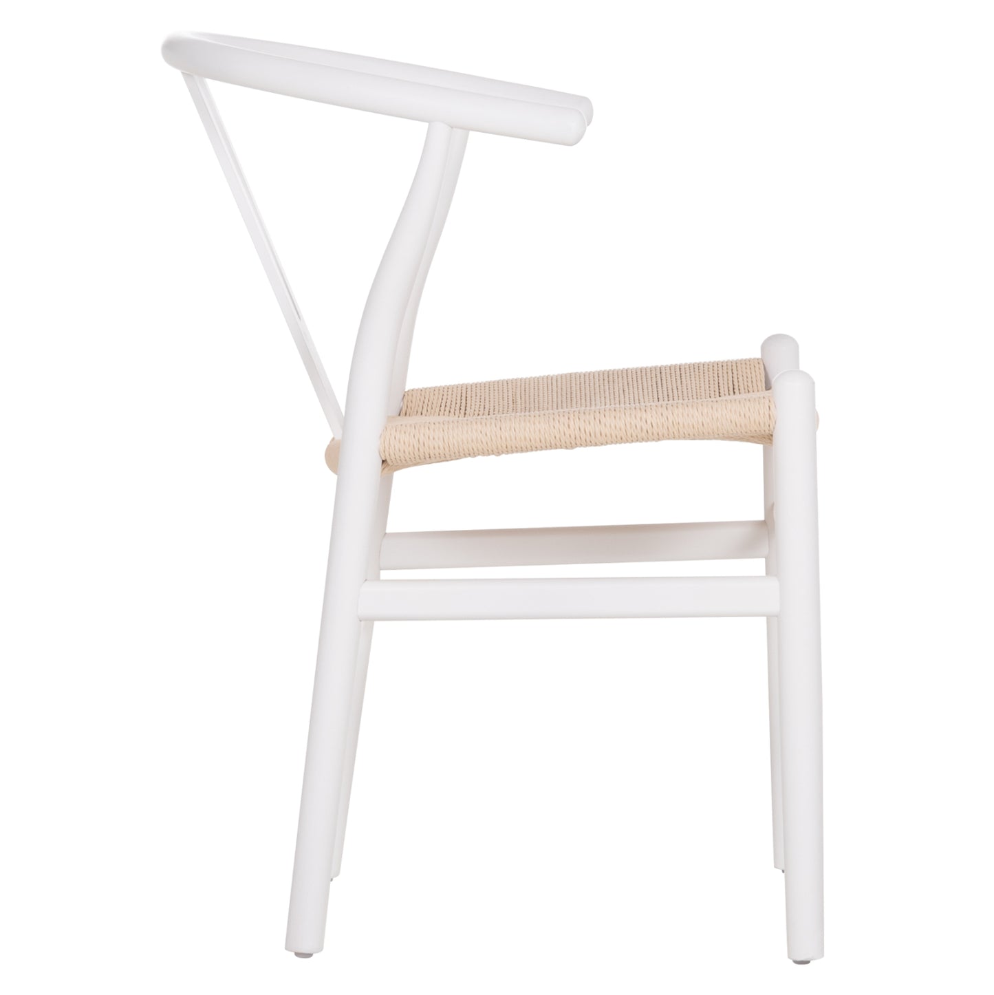 DINING CHAIR BRAVE WHITE BEECH WOOD BEIGE ROPE 54x53x75