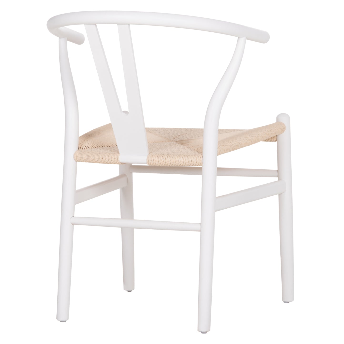DINING CHAIR BRAVE WHITE BEECH WOOD BEIGE ROPE 54x53x75