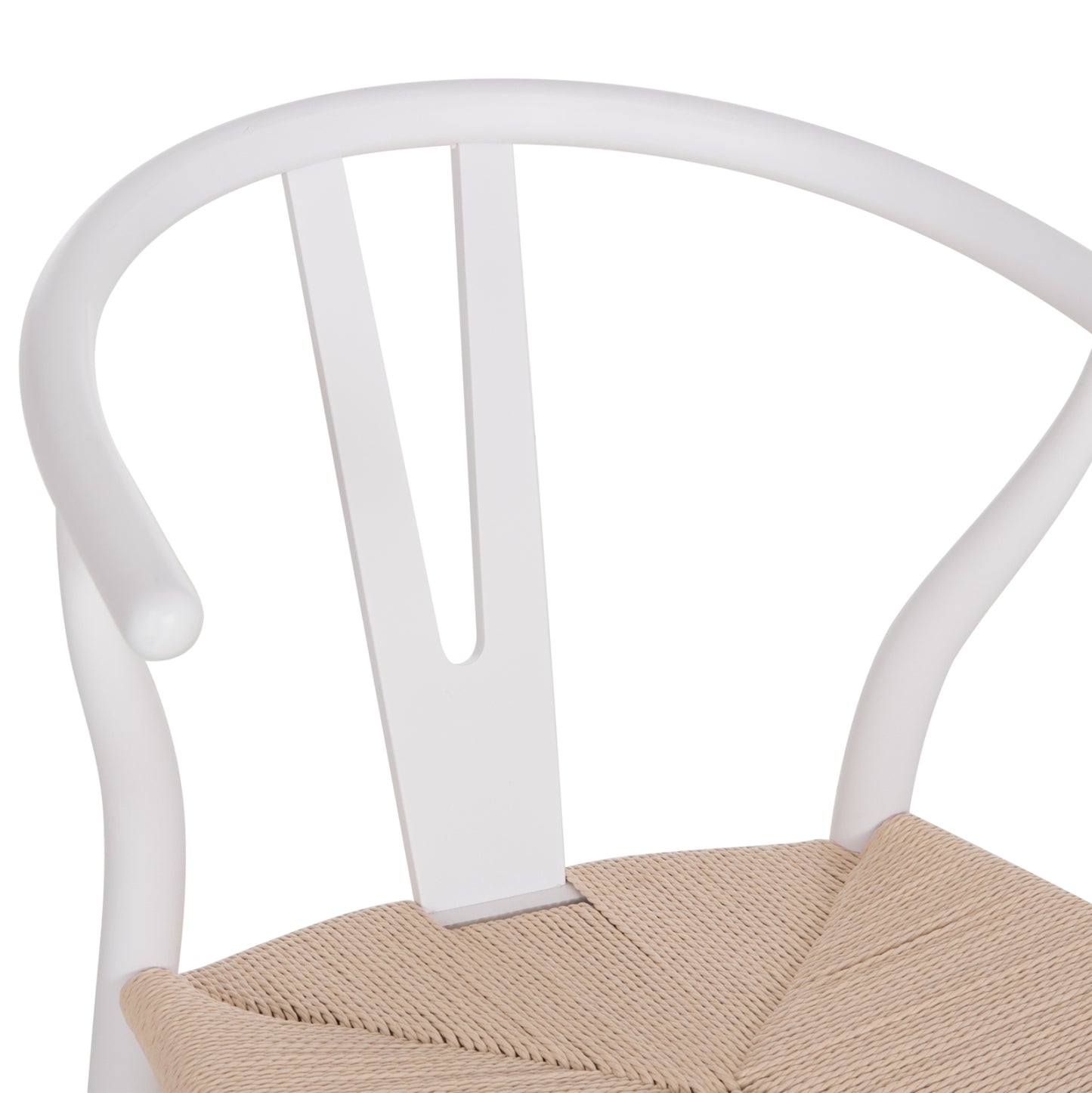 DINING CHAIR BRAVE WHITE BEECH WOOD BEIGE ROPE 54x53x75