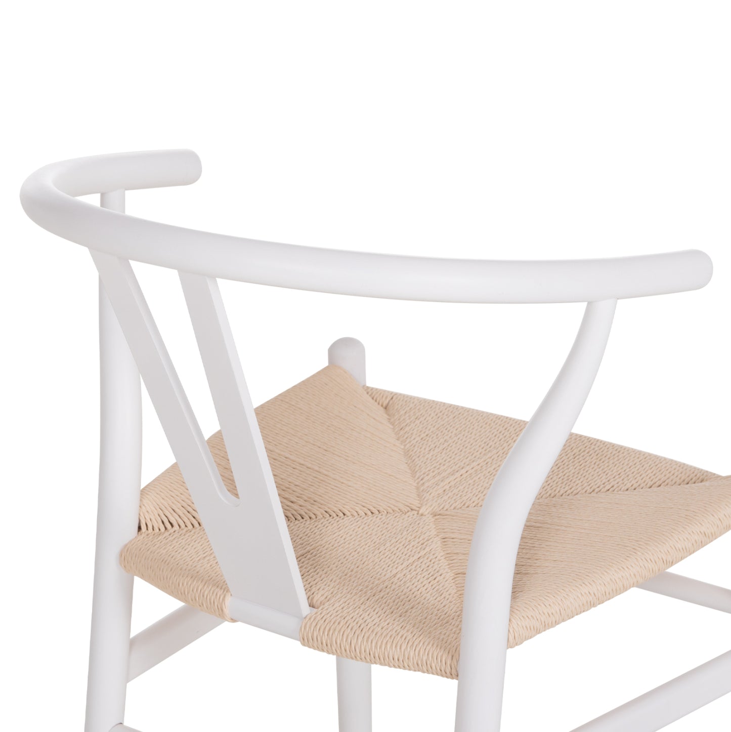 DINING CHAIR BRAVE WHITE BEECH WOOD BEIGE ROPE 54x53x75
