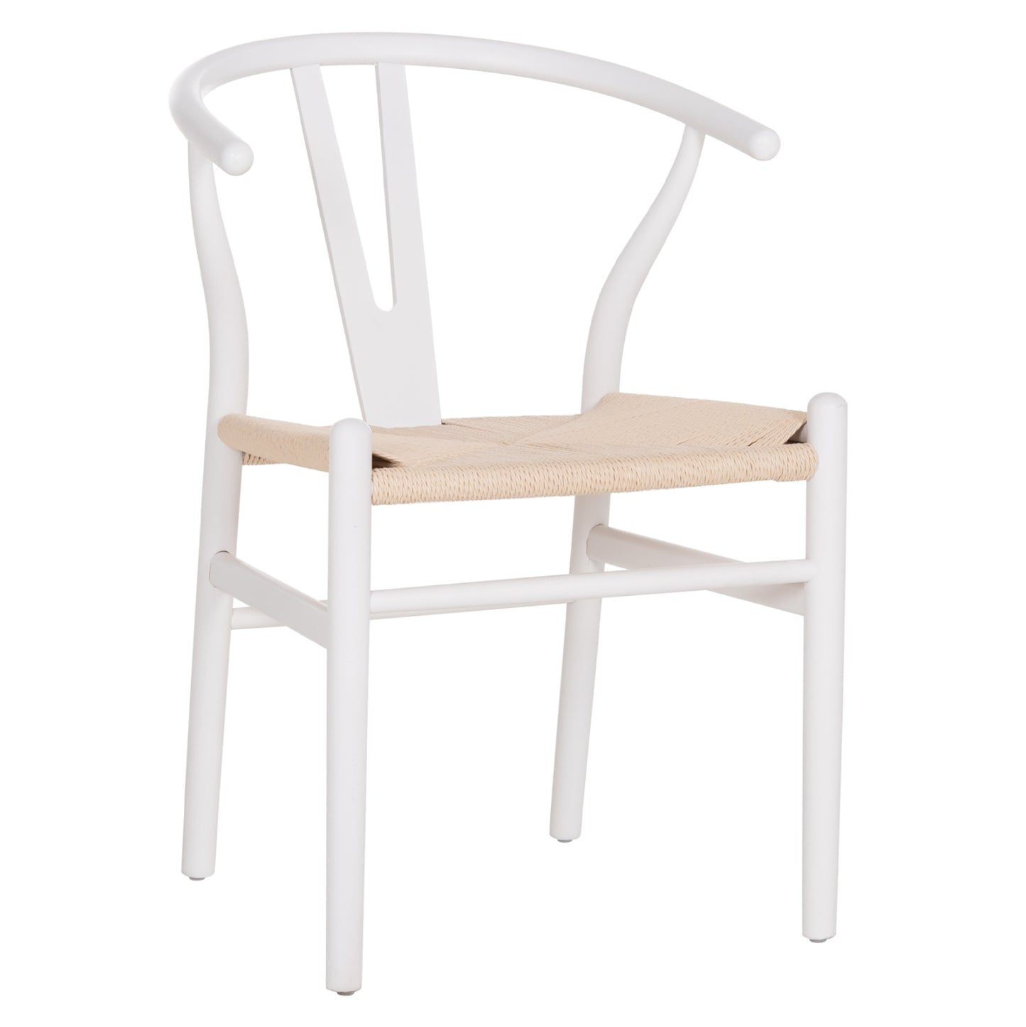 DINING CHAIR BRAVE WHITE BEECH WOOD BEIGE ROPE 54x53x75