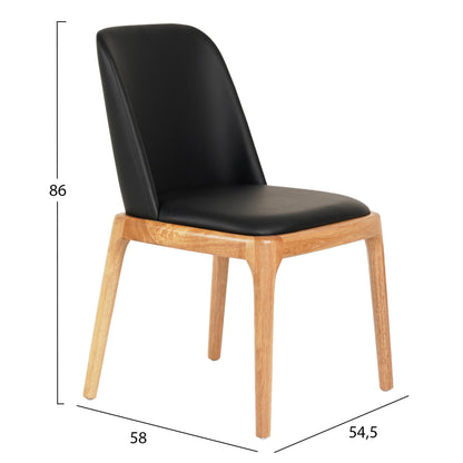 KΑΡΕΚΛΑ ΤΡΑΠΕΖΑΡΙΑΣ FURLAN RUBBERWOOD ΜΑΥΡΟ PU 54,5x58x86