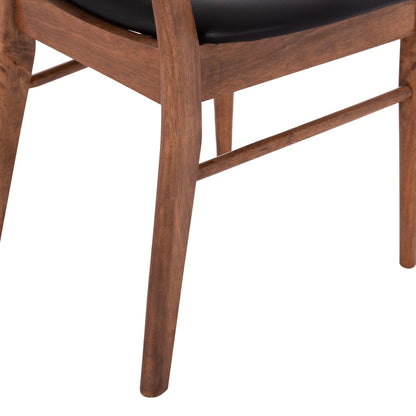 KΑΡΕΚΛΑ ΤΡΑΠΕΖΑΡΙΑΣ SEKOR ΚΑΡΥΔΙ RUBBERWOOD ΜΑΥΡΟ PU 51x48x79
