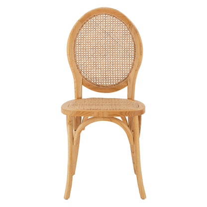 ΚΑΡΕΚΛΑ ΞΥΛΙΝΗ TINSLEY ΜΕ ΟΒΑΛ ΠΛΑΤΗ ΚΑΙ ΠΛΕΞΗ RATTAN ΣΕ ΦΥΣΙΚΗ ΑΠΟΧΡΩΣΗ 45x50x97