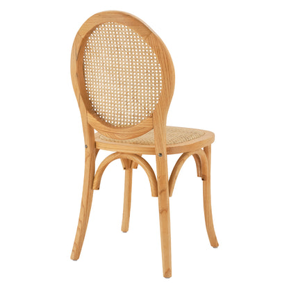 ΚΑΡΕΚΛΑ ΞΥΛΙΝΗ TINSLEY ΜΕ ΟΒΑΛ ΠΛΑΤΗ ΚΑΙ ΠΛΕΞΗ RATTAN ΣΕ ΦΥΣΙΚΗ ΑΠΟΧΡΩΣΗ 45x50x97