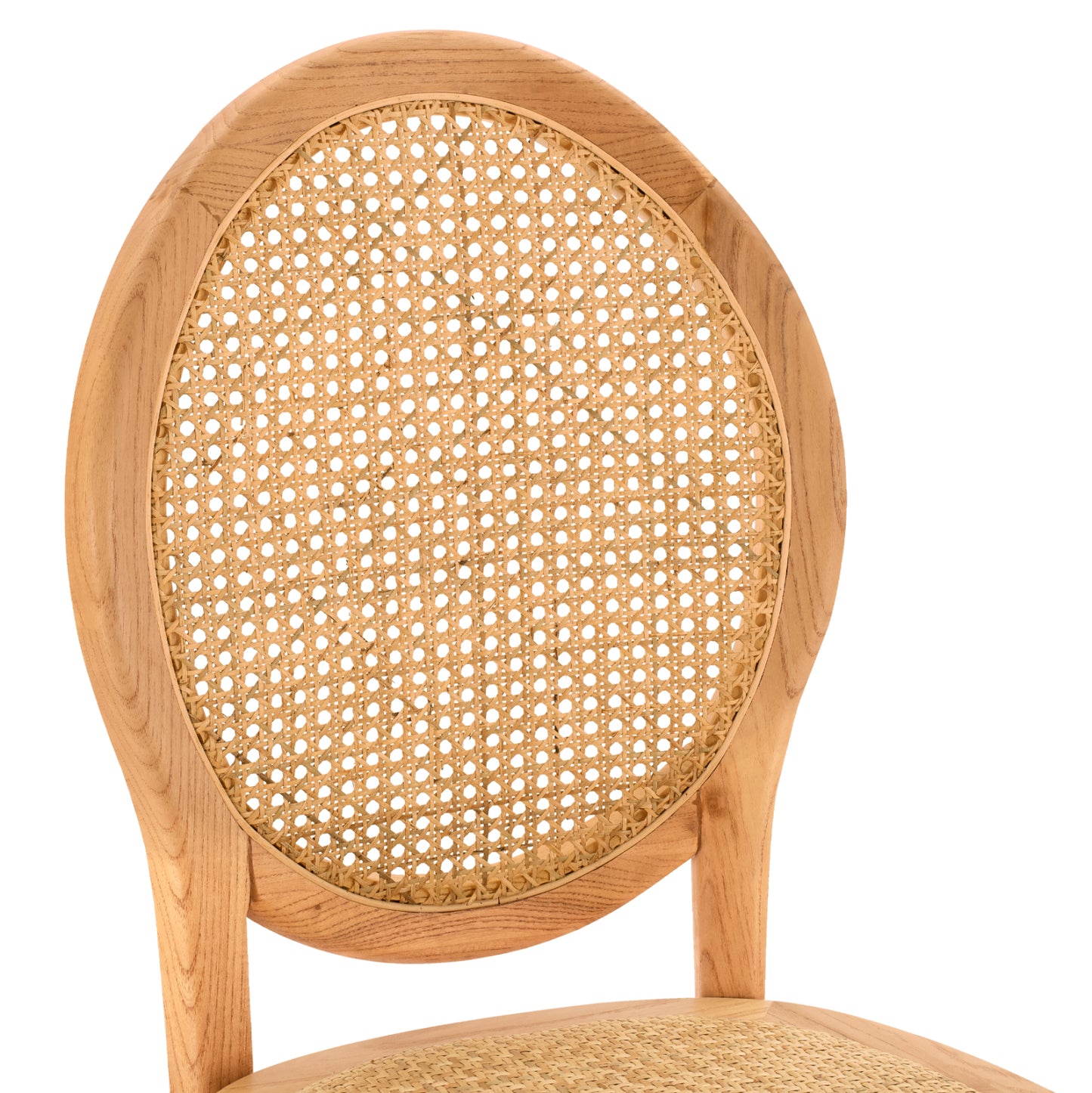 ΚΑΡΕΚΛΑ ΞΥΛΙΝΗ TINSLEY ΜΕ ΟΒΑΛ ΠΛΑΤΗ ΚΑΙ ΠΛΕΞΗ RATTAN ΣΕ ΦΥΣΙΚΗ ΑΠΟΧΡΩΣΗ 45x50x97