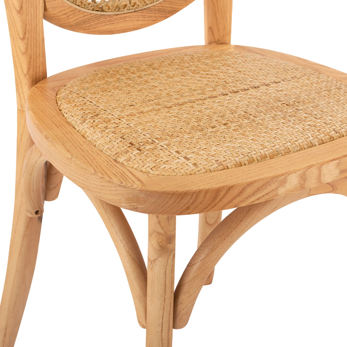 ΚΑΡΕΚΛΑ ΞΥΛΙΝΗ TINSLEY ΜΕ ΟΒΑΛ ΠΛΑΤΗ ΚΑΙ ΠΛΕΞΗ RATTAN ΣΕ ΦΥΣΙΚΗ ΑΠΟΧΡΩΣΗ 45x50x97