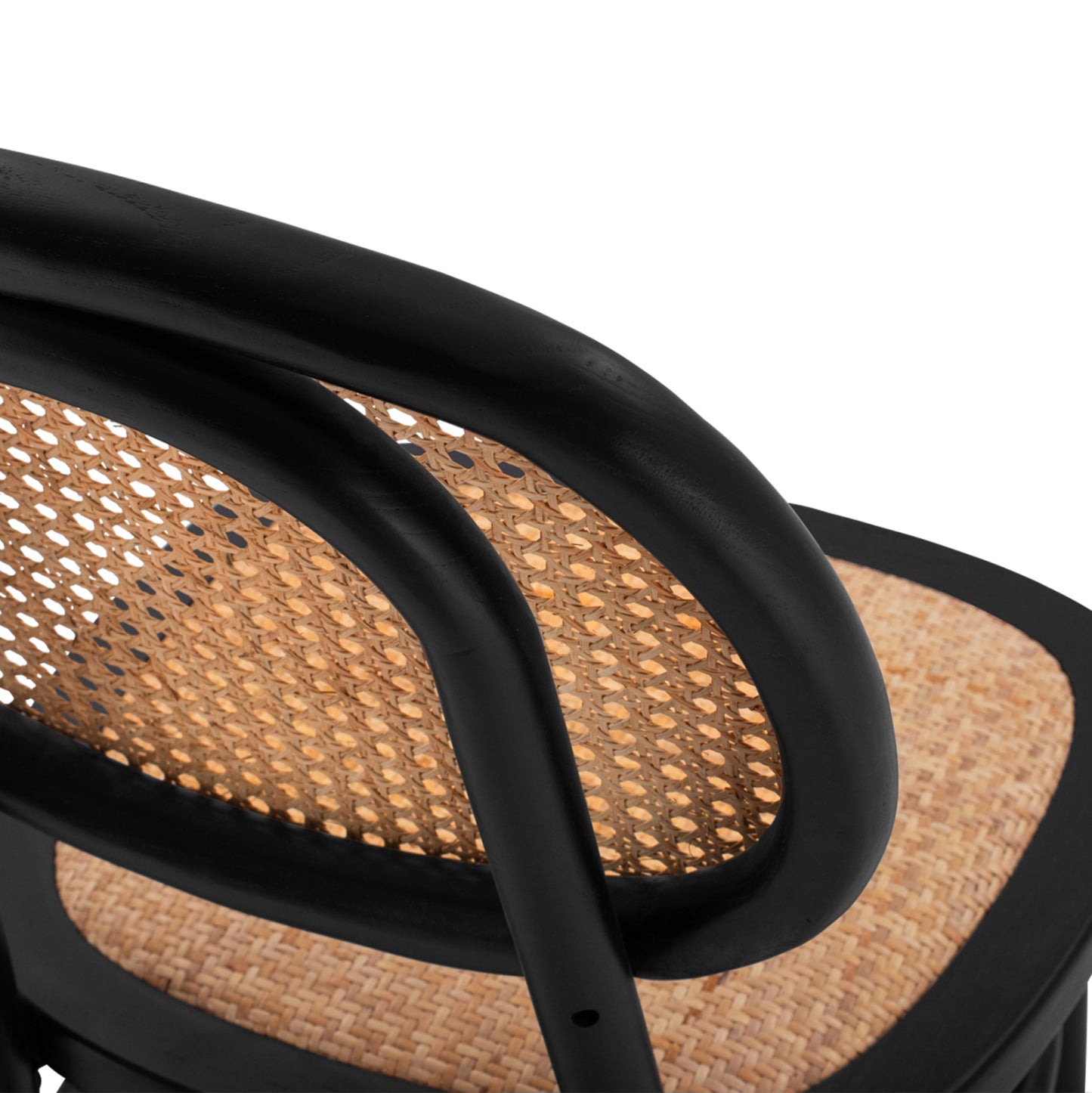 ΚΑΡΕΚΛΑ ΞΥΛΙΝΗ PENNY ΜΕ ΠΛΕΞΗ RATTAN ΣΕ ΜΑΥΡΗ ΑΠΟΧΡΩΣΗ 44x51x87