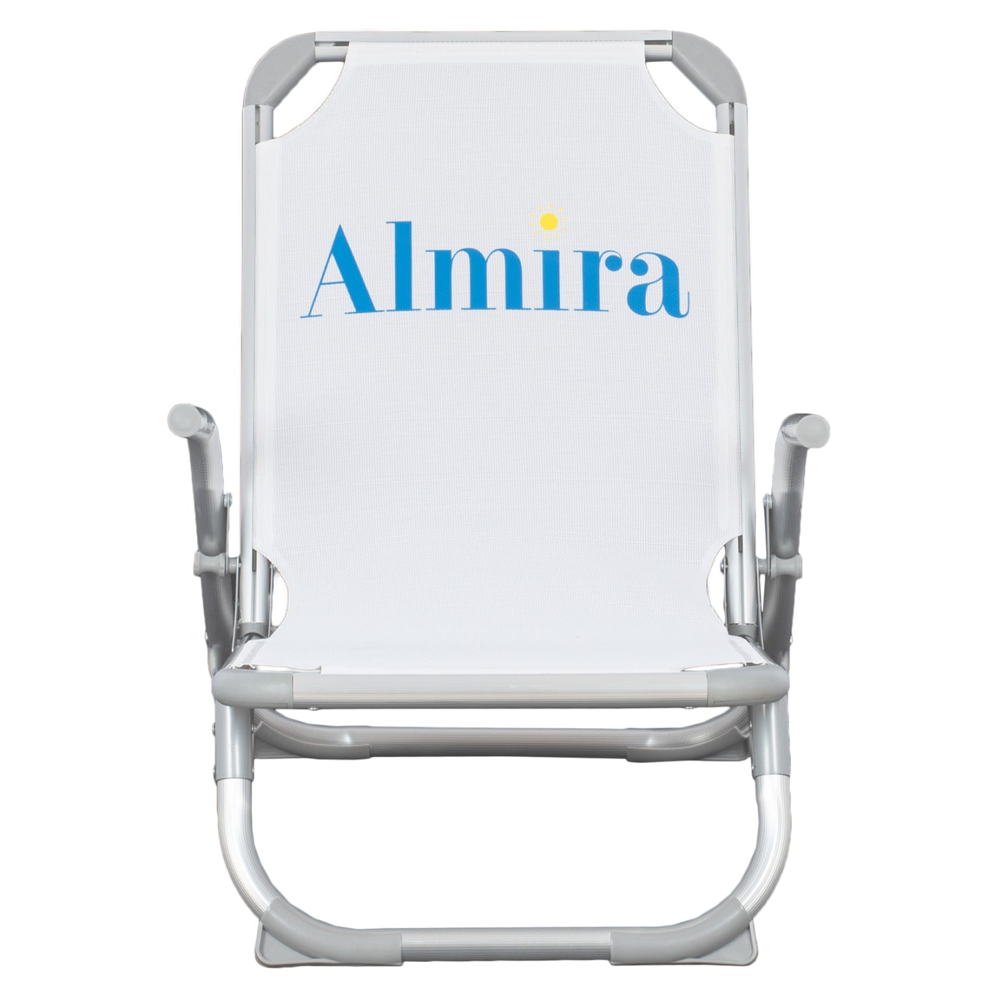 ALUMINUM BEACH CHAIR HEAVY-DUTY HIGH BACK ALMIRA WHITE 55x71x66