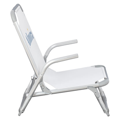 ALUMINUM BEACH CHAIR HEAVY-DUTY HIGH BACK ALMIRA WHITE 55x71x66