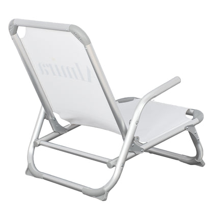 ALUMINUM BEACH CHAIR HEAVY-DUTY HIGH BACK ALMIRA WHITE 55x71x66