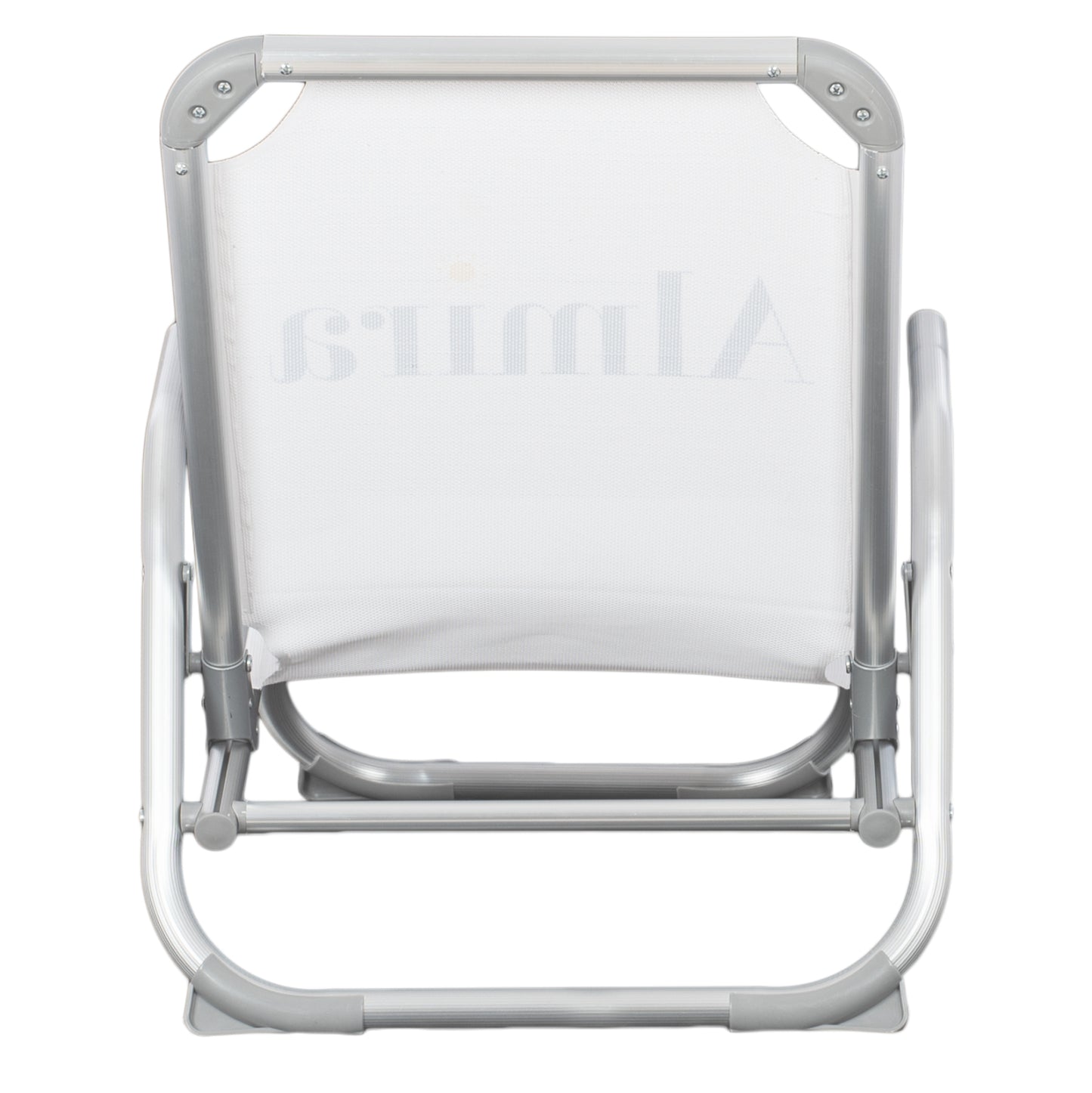 ALUMINUM BEACH CHAIR HEAVY-DUTY HIGH BACK ALMIRA WHITE 55x71x66