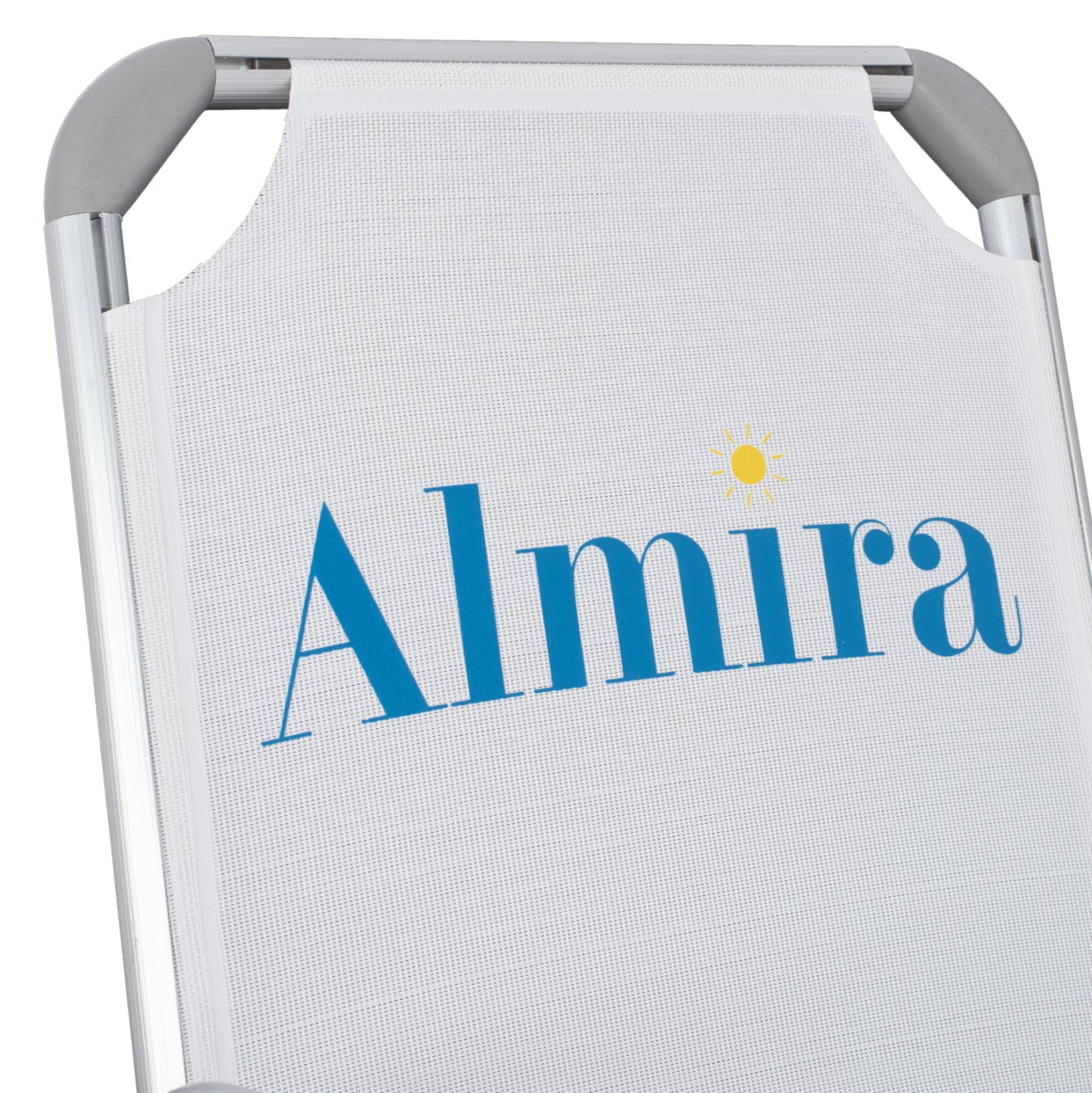 ALUMINUM BEACH CHAIR HEAVY-DUTY HIGH BACK ALMIRA WHITE 55x71x66