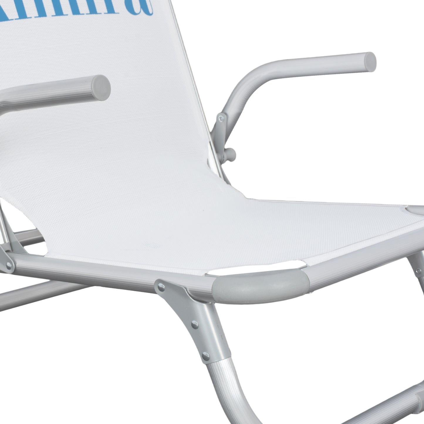 ALUMINUM BEACH CHAIR HEAVY-DUTY HIGH BACK ALMIRA WHITE 55x71x66