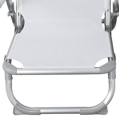 ALUMINUM BEACH CHAIR HEAVY-DUTY HIGH BACK ALMIRA WHITE 55x71x66