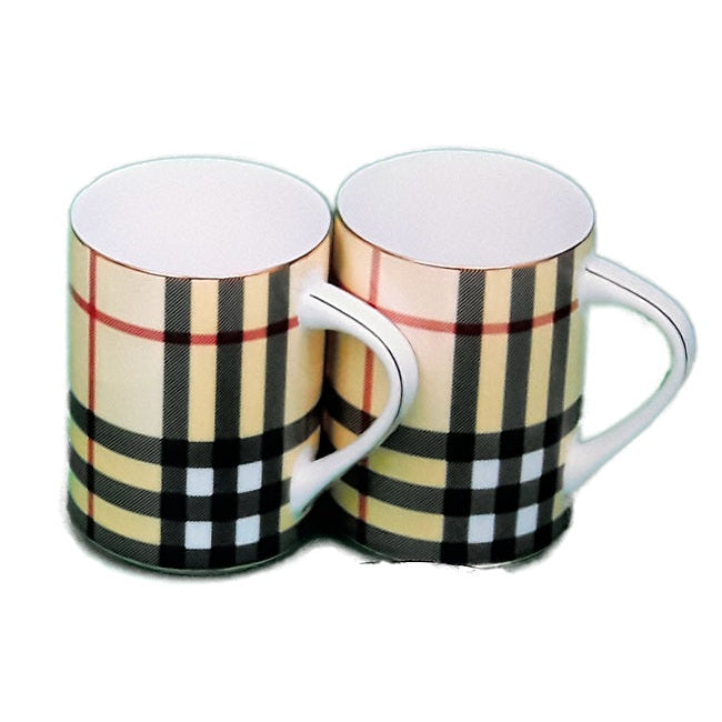 Σετ Κούπες Πορσελάνης Καρό