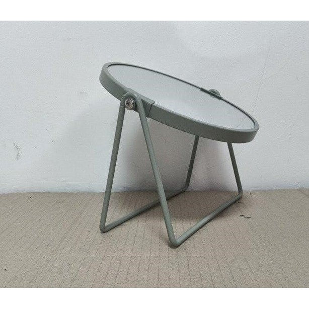 Καθρέπτης Επιτραπέζιος με Τριπλή Μεγέθυνση Πράσινος Μεταλλικός 19x19x21