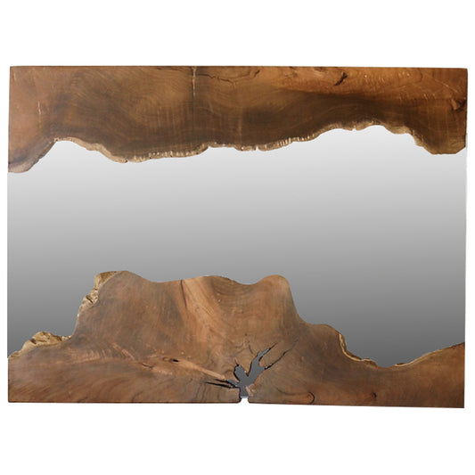 MIRROR FROM SOLID TEAK WOOD NATURAL 100x75cm