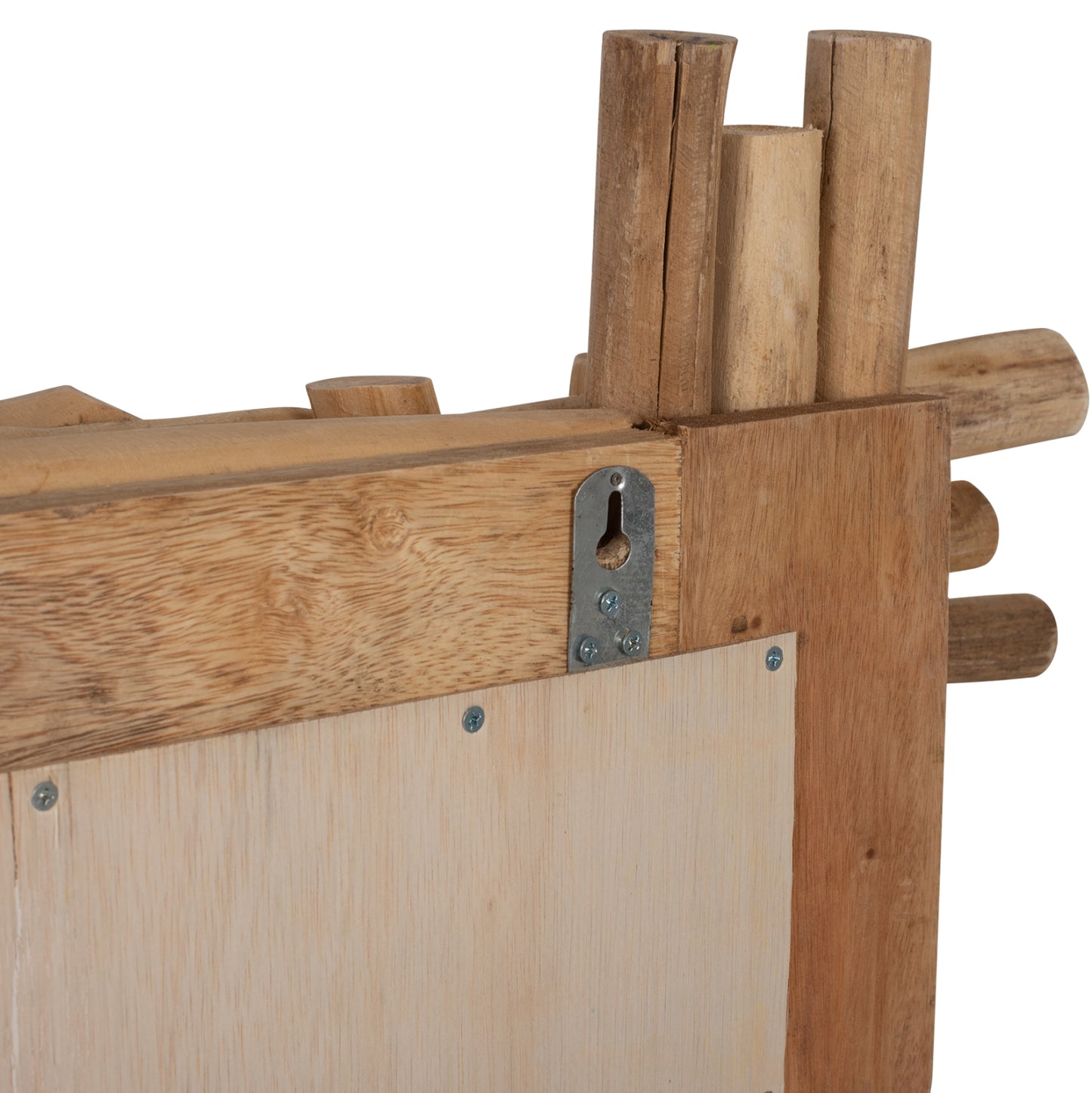 SOLID TEAK WOOD MIRROR NATURAL 100x80cm