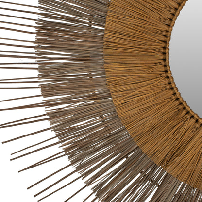 MENDONG GRASS FRAMED MIRROR IN NATURAL GOLD COLOR D105cm