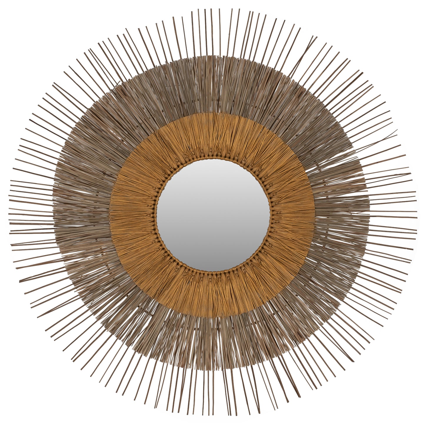 MENDONG GRASS FRAMED MIRROR IN NATURAL GOLD COLOR D105cm
