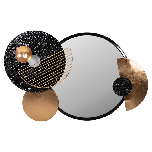 WALL MIRROR METAL BLACK GOLD 82x8x52
