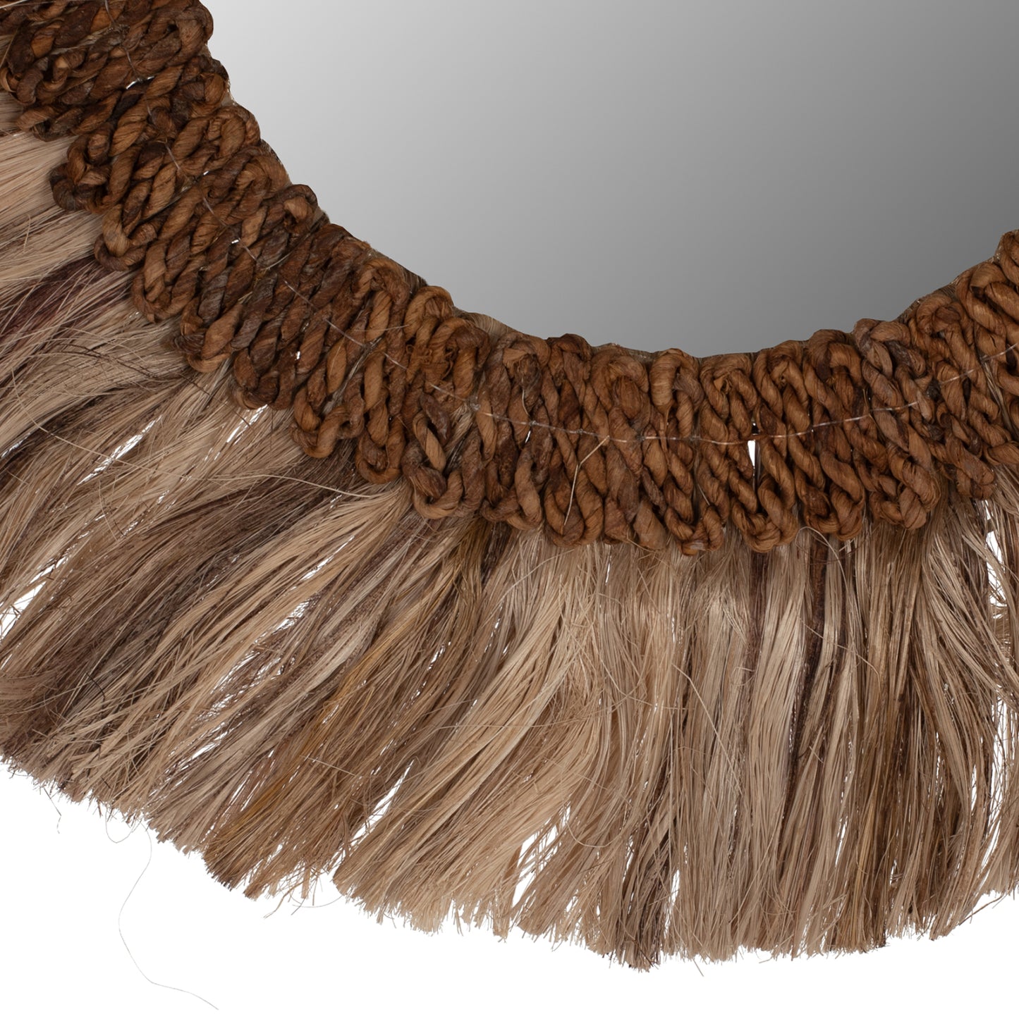 ROUND WALL MIRROR ABACA FIBER FRAME IN NATURAL COLOR 60x4x60