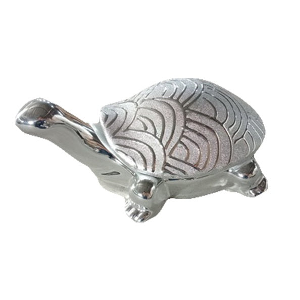 Χελώνα Διακοσμητική Κεραμική Ζαχαρί/Ασημί 21x15x10