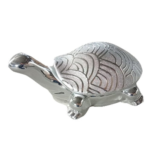 Χελώνα Διακοσμητική Κεραμική Ζαχαρί/Ασημί 21x15x10