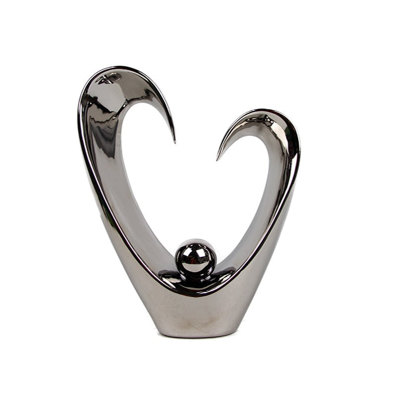 Ασημί Διακοσμητικό Κεραμικό με Καμπυλωτό Τελείωμα 32εκ