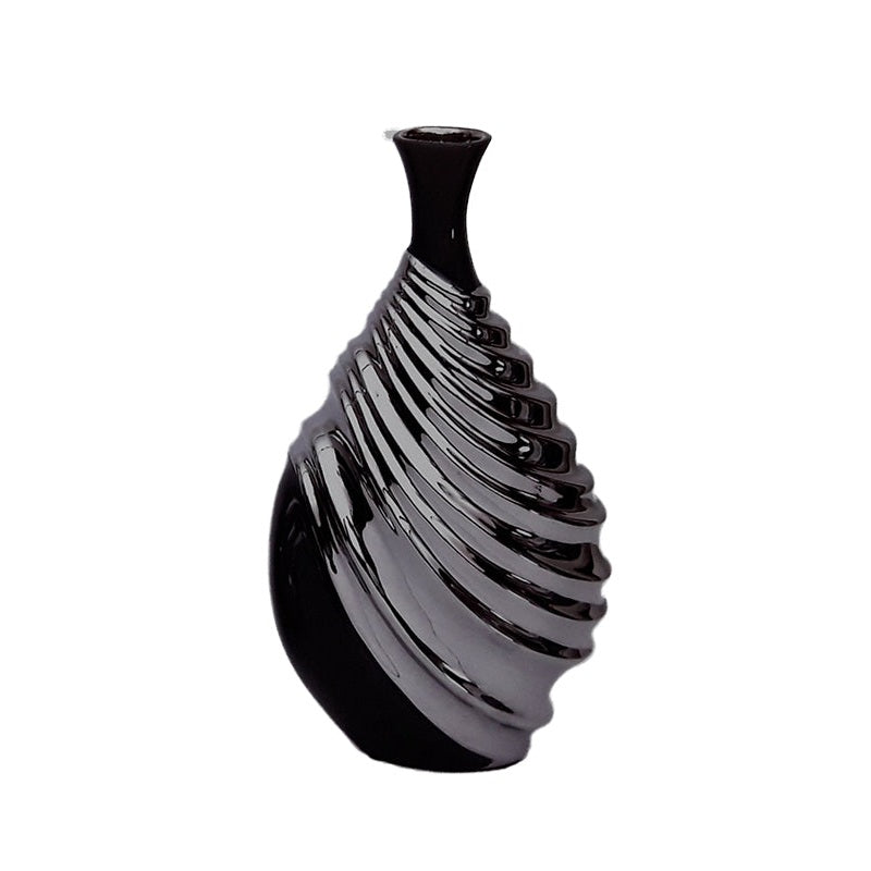 Βάζο Κεραμικό Διακοσμητικό Ασημί 33εκ