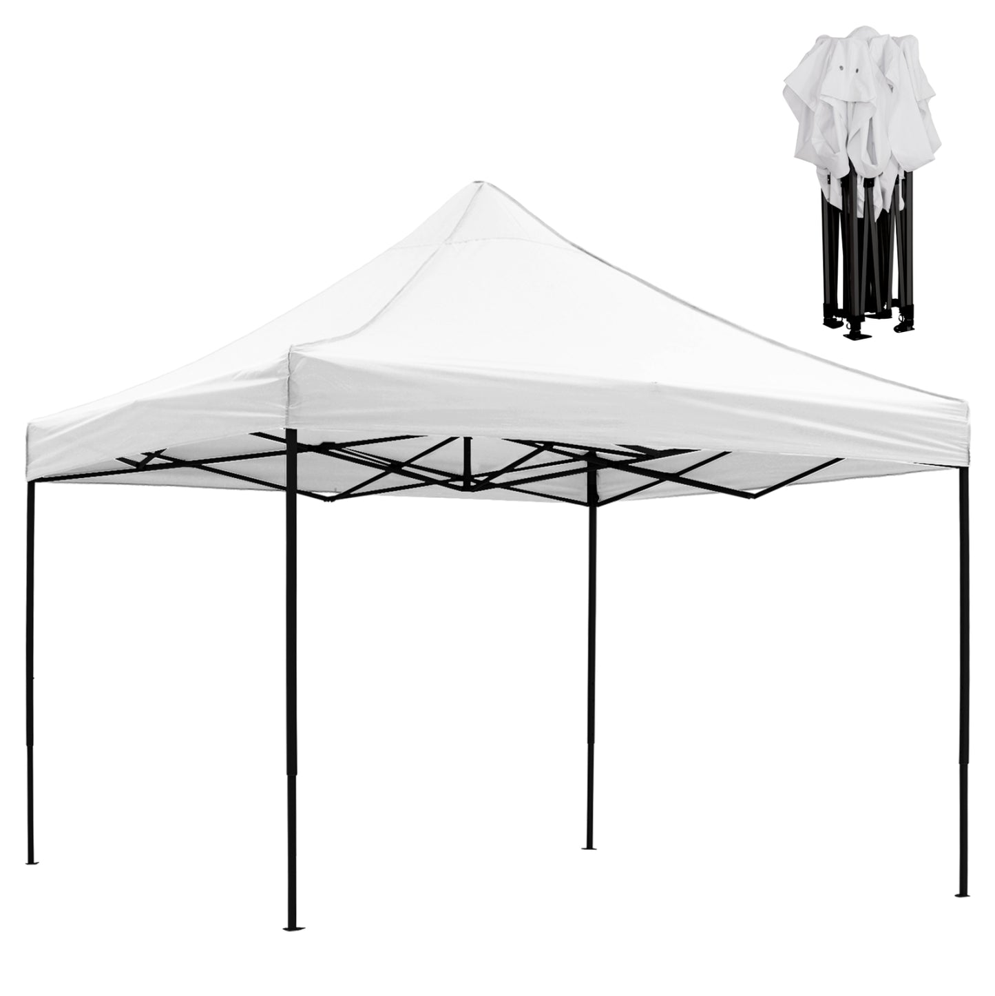ΚΙΟΣΚΙ/GAZEBO MATTHEW ΠΤΥΣΣΟΜΕΝΟ ΣΚΕΛΕΤΟΣ ΜΕΤΑΛ. ΜΑΥΡΟΣ ΛΕΥΚΟ ΥΦΑΣΜΑ 3x3x3,10m