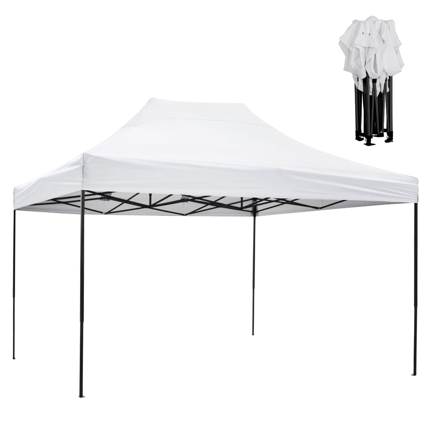 ΚΙΟΣΚΙ/GAZEBO MATTHEW ΠΤΥΣΣΟΜΕΝΟ ΣΚΕΛΕΤΟΣ ΜΕΤΑΛ. ΜΑΥΡΟΣ ΛΕΥΚΟ ΥΦΑΣΜΑ 3x4,5x3,10m