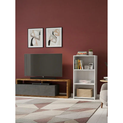 Eliot 3S Bookcase White 60x30x108