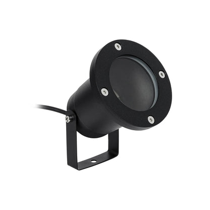 GARDELINI KLV-101-0001-V2 Φωτιστικό Σποτ Τοίχου με Βάση για Λάμπα MR16 με Ντουί GU10 AC 220-240V Αδιάβροχο IP65 - Μαύρο Ματ - Μ10 x Π10 x Υ30