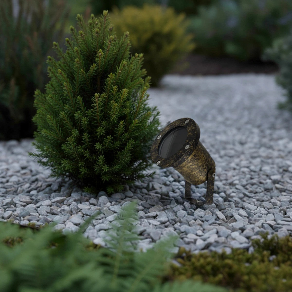 GARDELINI KLV-101-0005 Φωτιστικό Σποτ Κήπου για Φυτά & Δέντρα με Καρφωτή Βάση για Λάμπα MR16 με Ντουί GU10 AC 220-240V Αδιάβροχο IP65 - Χρυσό Εφέ Σκουριάς Ματ - Μ10 x Π10 x Υ30