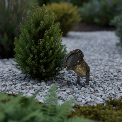 GARDELINI KLV-101-0005 Φωτιστικό Σποτ Κήπου για Φυτά & Δέντρα με Καρφωτή Βάση για Λάμπα MR16 με Ντουί GU10 AC 220-240V Αδιάβροχο IP65 - Χρυσό Εφέ Σκουριάς Ματ - Μ10 x Π10 x Υ30